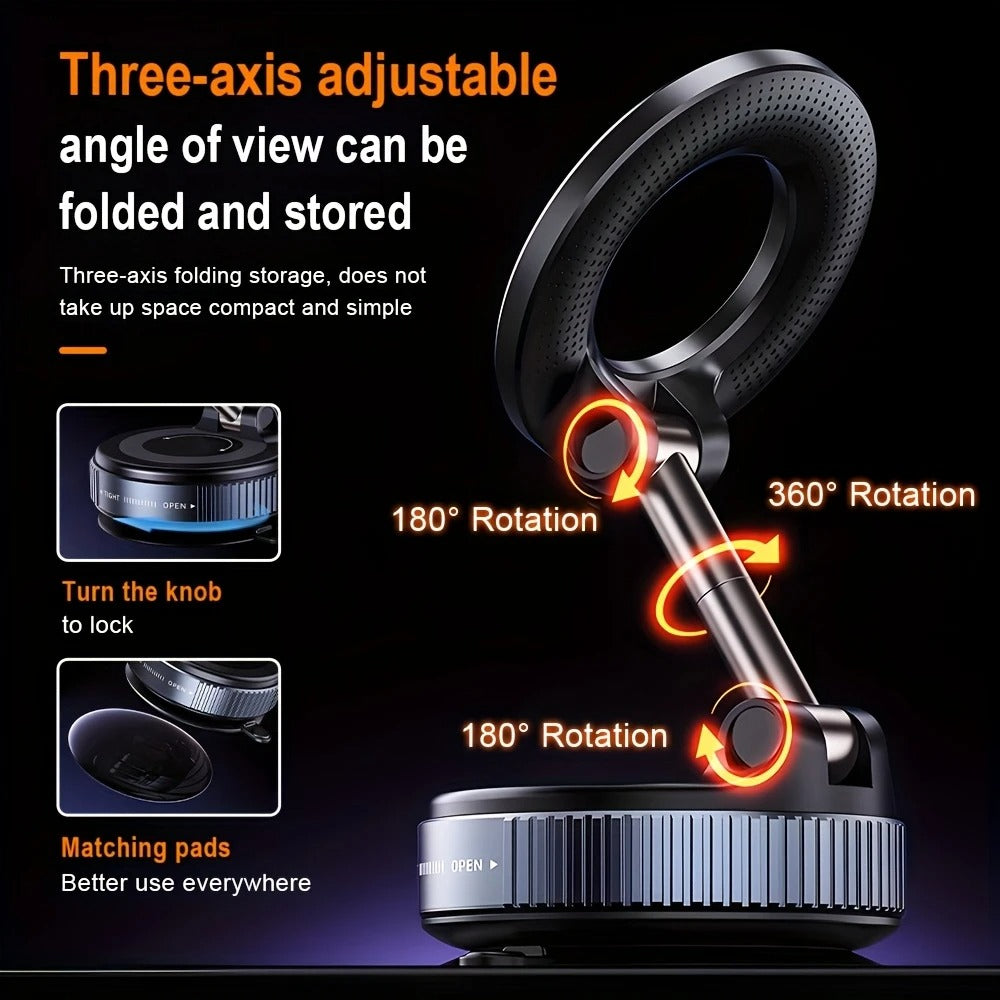 Magnetic Phone Holder Stand – 360° Rotatable Adjustable Mobile Stand for Desk & Car with Strong Magnet Grip