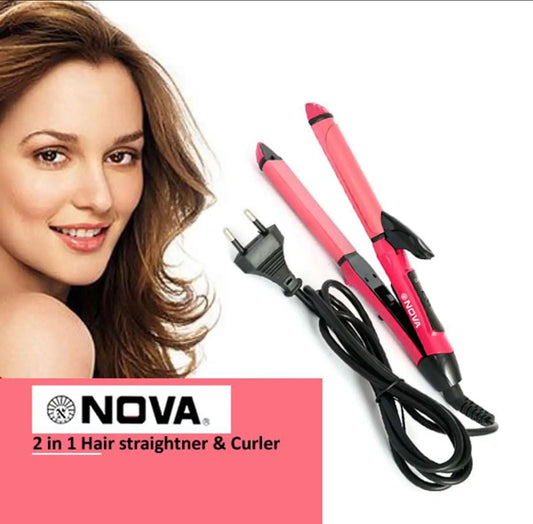 Nova 2 in 1 Hair Straightener & Curler – Dual Function Hair Styling Iron for Curling & Straightening
