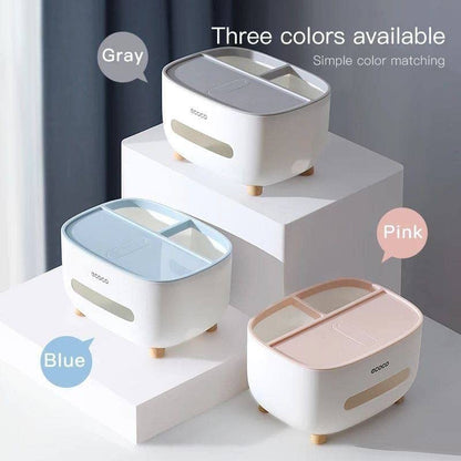 Multifunctional Tissue Box  (With Remote Mobile Glasses And Pen Holder)