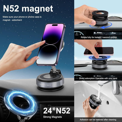 Magnetic Phone Holder Stand – 360° Rotatable Adjustable Mobile Stand for Desk & Car with Strong Magnet Grip