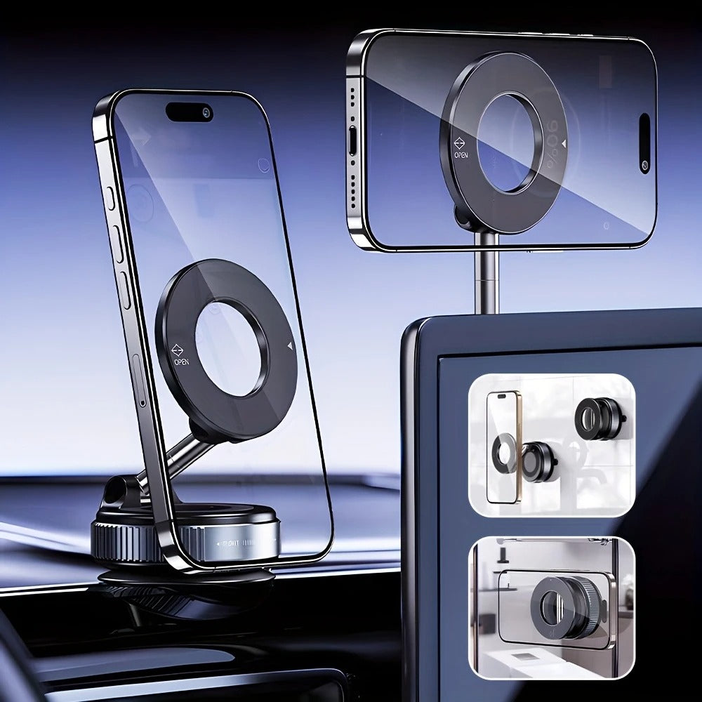 Magnetic Phone Holder Stand – 360° Rotatable Adjustable Mobile Stand for Desk & Car with Strong Magnet Grip