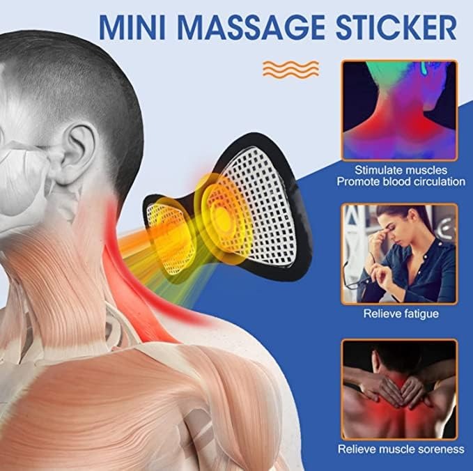 Mini EMS Butterfly Massager – Electric Wireless Muscle Stimulator for Neck & Back Pain Relief with Multiple Modes & USB Rechargeable