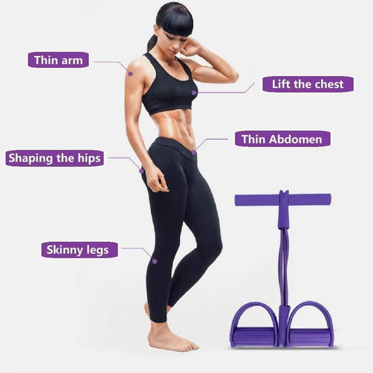 Silicone Tummy Trimmer Resistance Bands – Foot Pedal Exercise Bands for Home Workout & Full Body Fitness