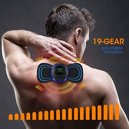 Mini EMS Butterfly Massager – Electric Wireless Muscle Stimulator for Neck & Back Pain Relief with Multiple Modes & USB Rechargeable
