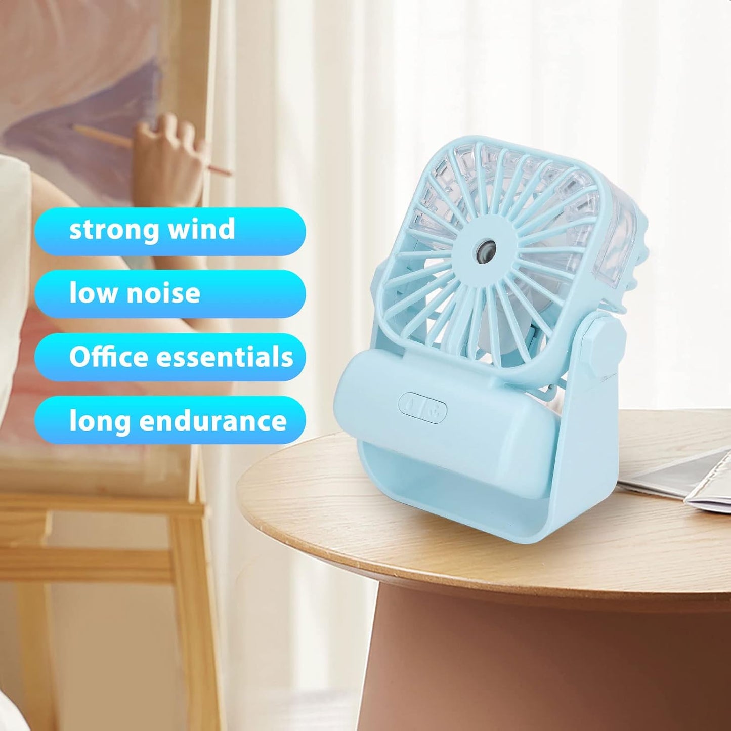 Rechargeable USB Desk Spray Fan