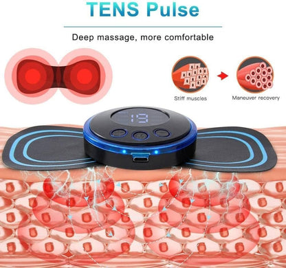 Mini EMS Butterfly Massager – Electric Wireless Muscle Stimulator for Neck & Back Pain Relief with Multiple Modes & USB Rechargeable