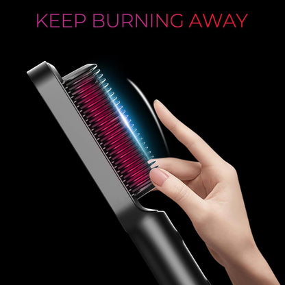 Electric Hair Straightener Comb-909  – Portable Hot Hair Straightening Brush for Smooth & Frizz-Free Hair