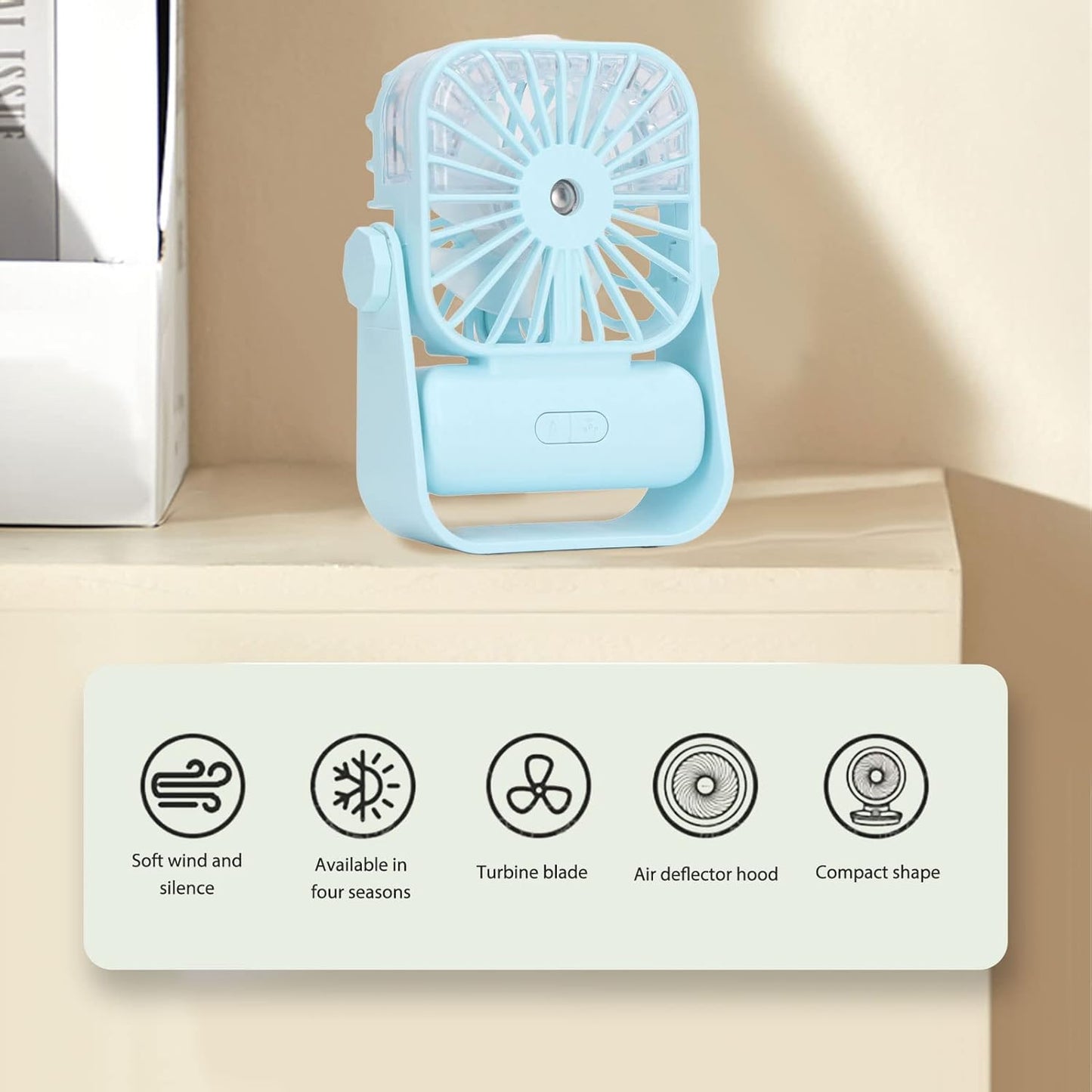 Rechargeable USB Desk Spray Fan