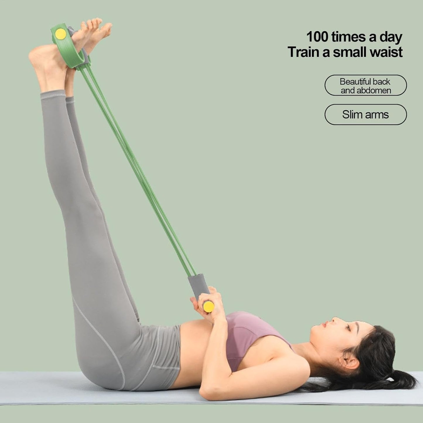 Silicone Tummy Trimmer Resistance Bands – Foot Pedal Exercise Bands for Home Workout & Full Body Fitness