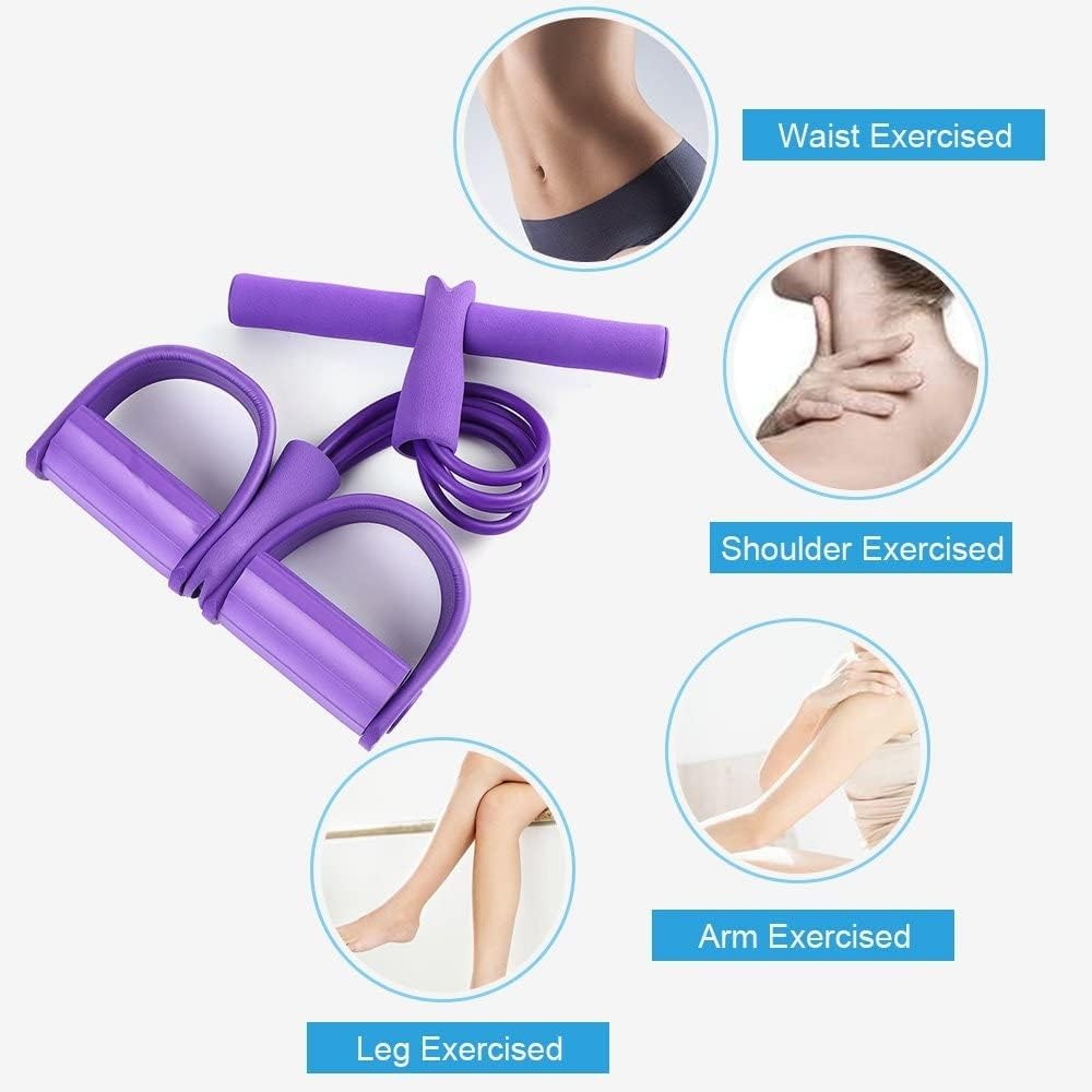 Silicone Tummy Trimmer Resistance Bands – Foot Pedal Exercise Bands for Home Workout & Full Body Fitness