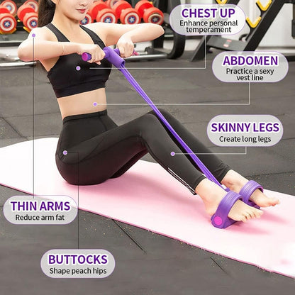 Silicone Tummy Trimmer Resistance Bands – Foot Pedal Exercise Bands for Home Workout & Full Body Fitness