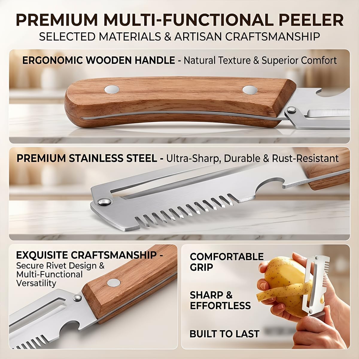 2-in-1 Stainless Steel Vegetable Peeler