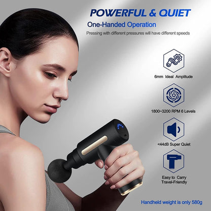 Massage Gun Deep Tissue Body Massager – Muscle Pain Relief Machine with Multiple Heads, Portable & Rechargeable in Pakistan