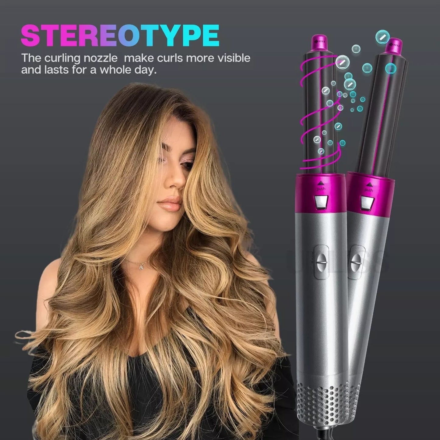 5-in-1 Hair Styler Tool – Multi-Function Hair Dryer Brush Set with Curling, Straightening & Volumizing Attachments