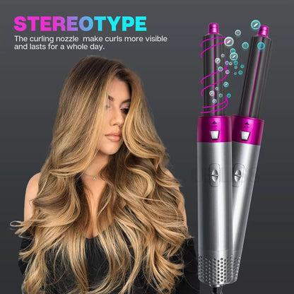 5-in-1 Hair Styler Tool – Multi-Function Hair Dryer Brush Set with Curling, Straightening & Volumizing Attachments