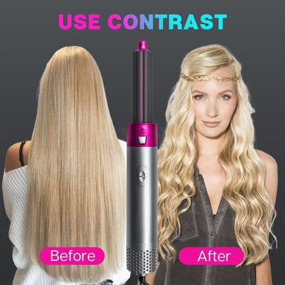 5-in-1 Hair Styler Tool – Multi-Function Hair Dryer Brush Set with Curling, Straightening & Volumizing Attachments