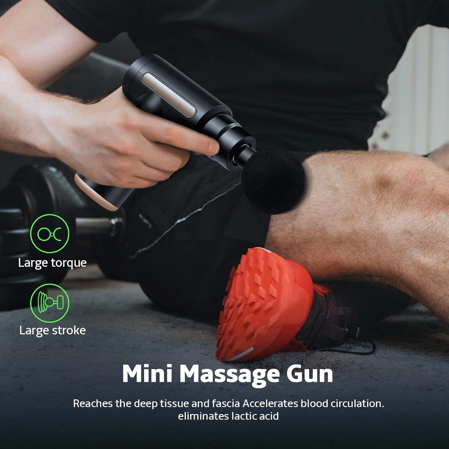 Massage Gun Deep Tissue Body Massager – Muscle Pain Relief Machine with Multiple Heads, Portable & Rechargeable in Pakistan