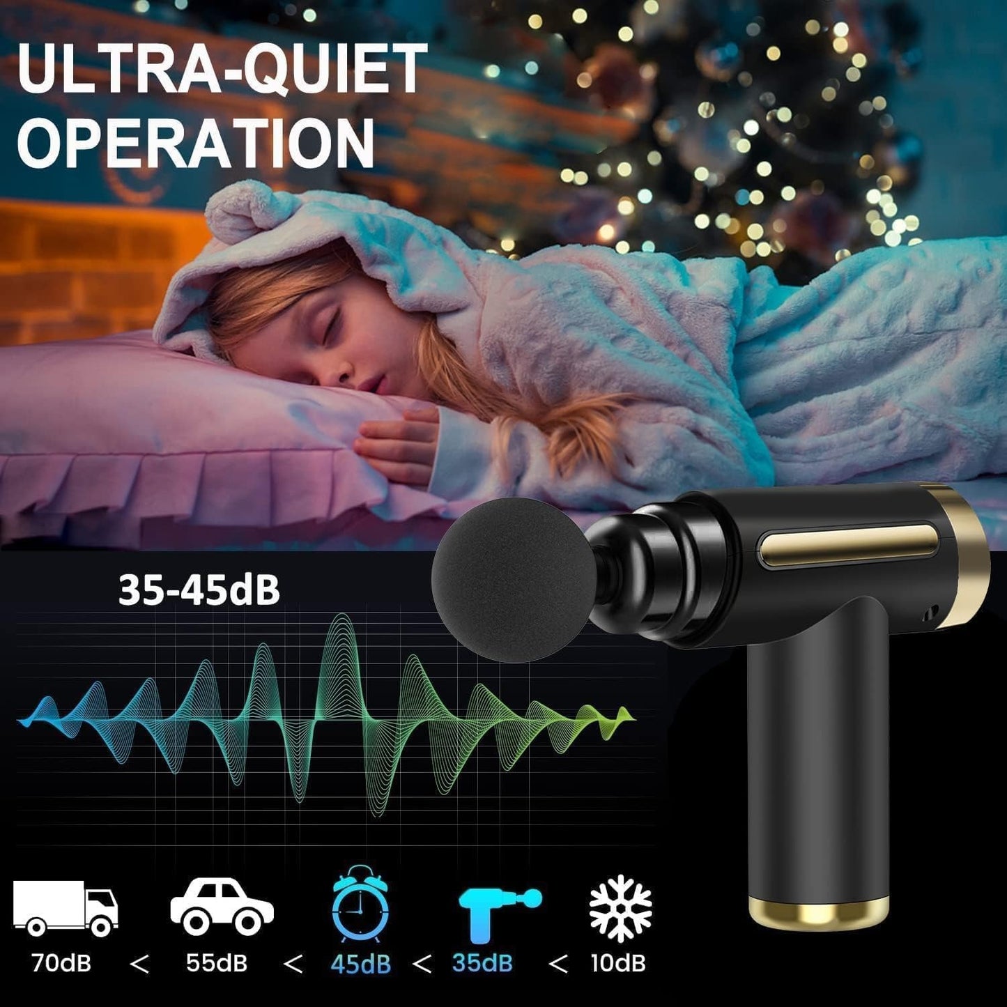 Massage Gun Deep Tissue Body Massager – Muscle Pain Relief Machine with Multiple Heads, Portable & Rechargeable in Pakistan