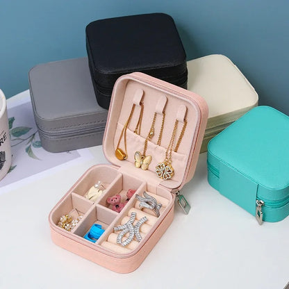 Mini leather jewelry box
