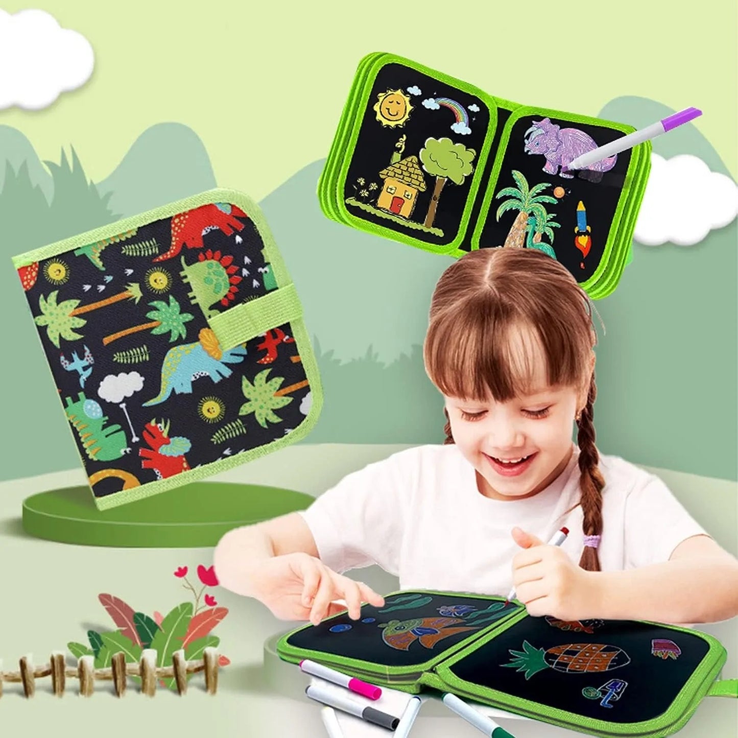 Erasable Doodle Writing Book for Kids