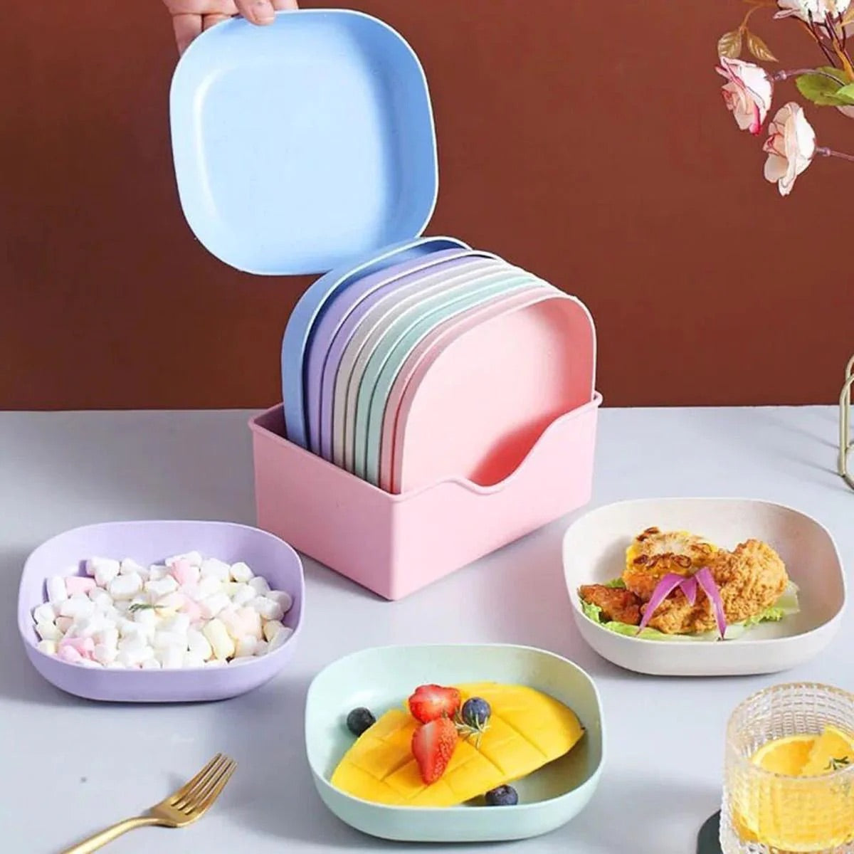 10 Pcs Plates with Stand